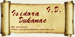 Isidora Dukanac vizit kartica